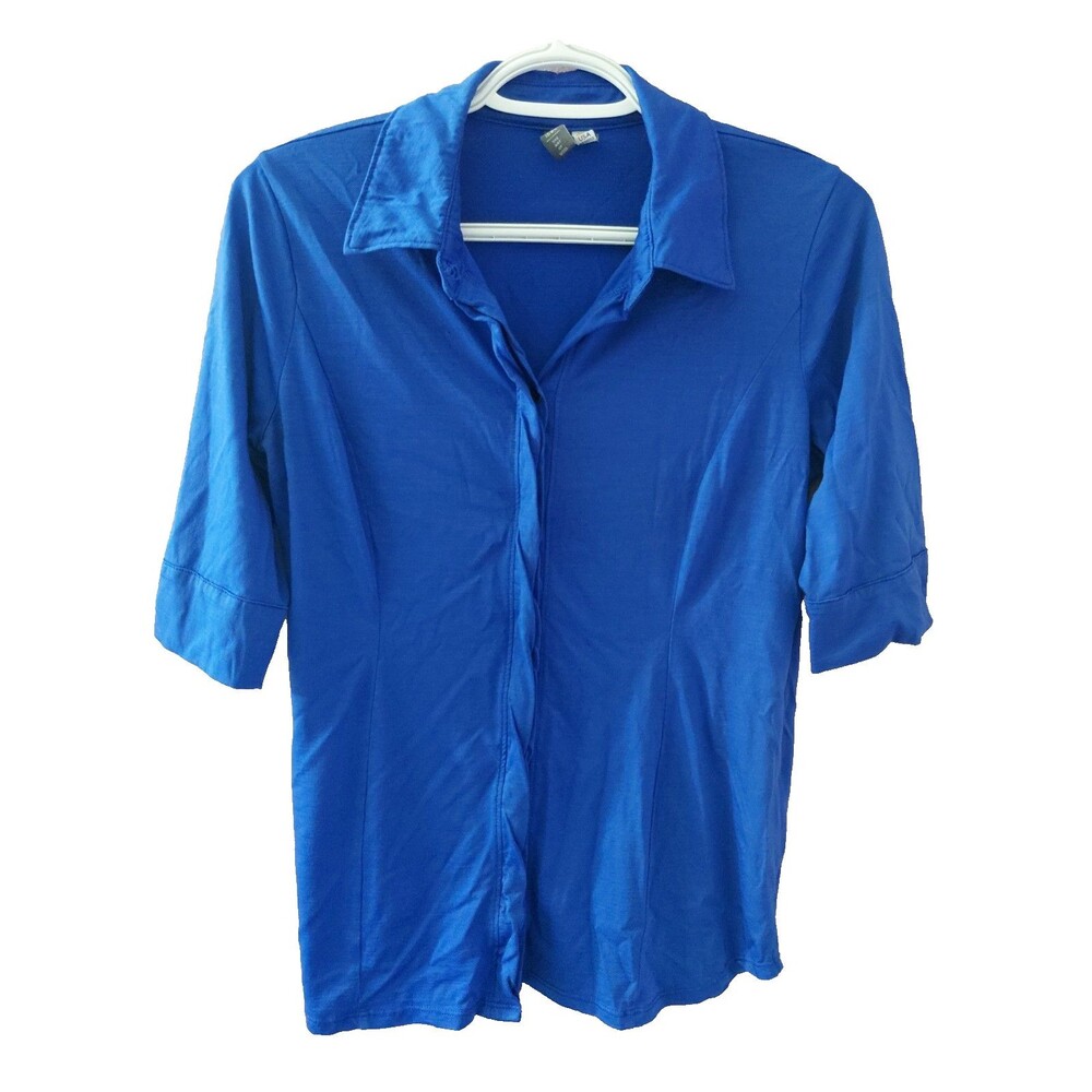 Ibex Ciara 3/4 Sleeve Merino Lightweight Hidden Button Women's Size XS READ
